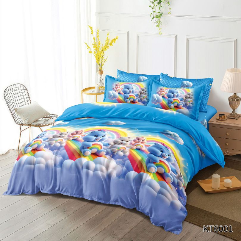 Lenjerie de pat pentru copii, Finet, 6 piese, cu ELASTIC, 100% bumbac | 0069-PV