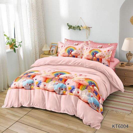 Lenjerie de pat pentru copii, Finet, 6 piese, cu ELASTIC, 100% bumbac | 0071-PV