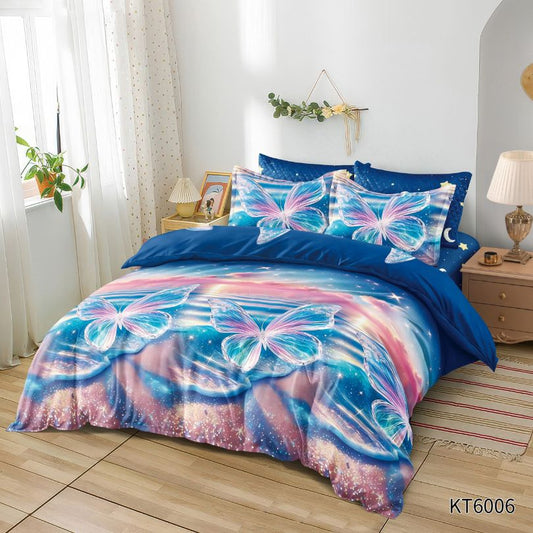 Lenjerie de pat pentru copii, Finet, 6 piese, cu ELASTIC, 100% bumbac | 0075-PV