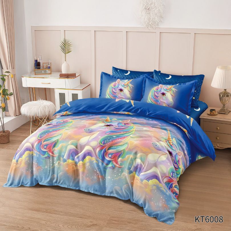 Lenjerie de pat pentru copii, Finet, 6 piese, cu ELASTIC, 100% bumbac | 0076-PV