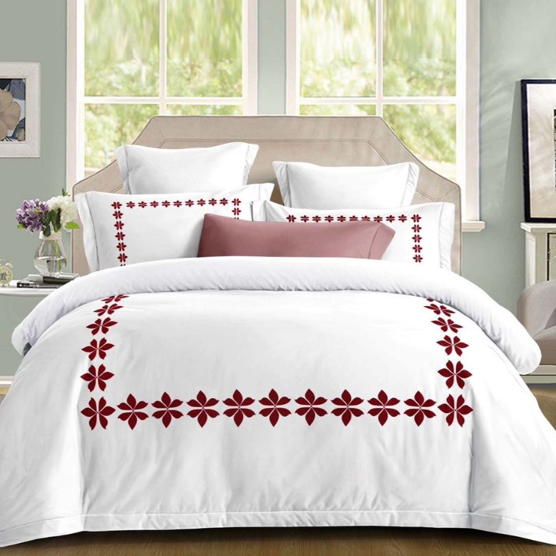 Lenjerie pat dublu, Finet Fin, cu elastic, 4 piese, 100% bumbac | 0297-PV