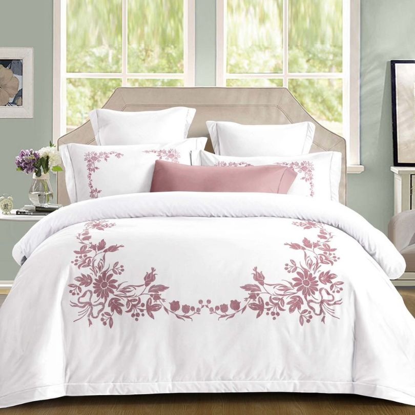 Lenjerie pat dublu, Finet Fin, cu elastic, 4 piese, 100% bumbac | 0299-PV