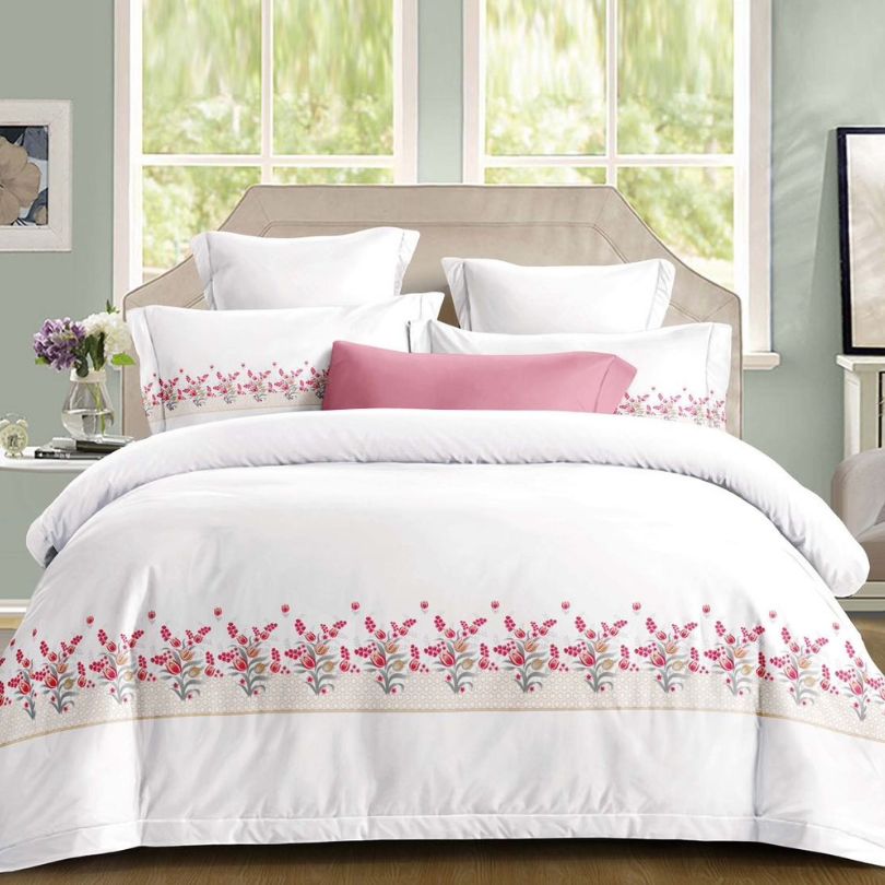 Lenjerie pat dublu, Finet Fin, cu elastic, 4 piese, 100% bumbac | 0300-PV