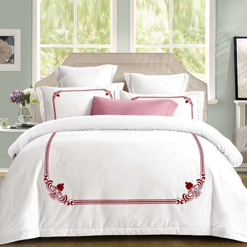 Lenjerie pat dublu, Finet Fin, cu elastic, 4 piese, 100% bumbac | 0301-PV