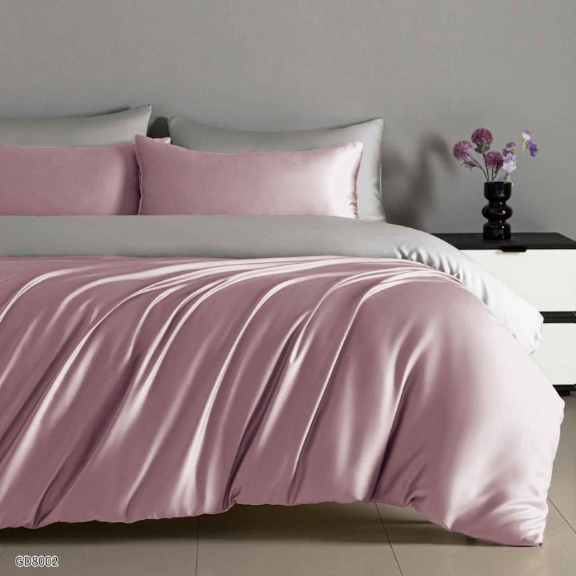 Lenjerie pat dublu, Satin Extra Fin, cu elastic, 4 piese, 100% bumbac | 0445-PV