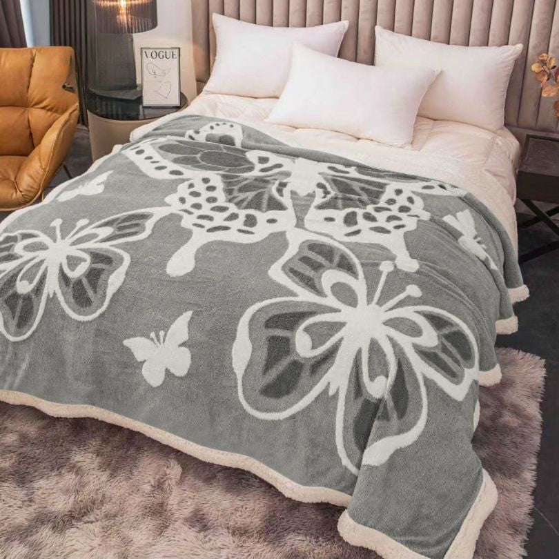 Patura blanita 3D, ultra pufoasa, design spectaculos si caldura maxima | 2637-S 