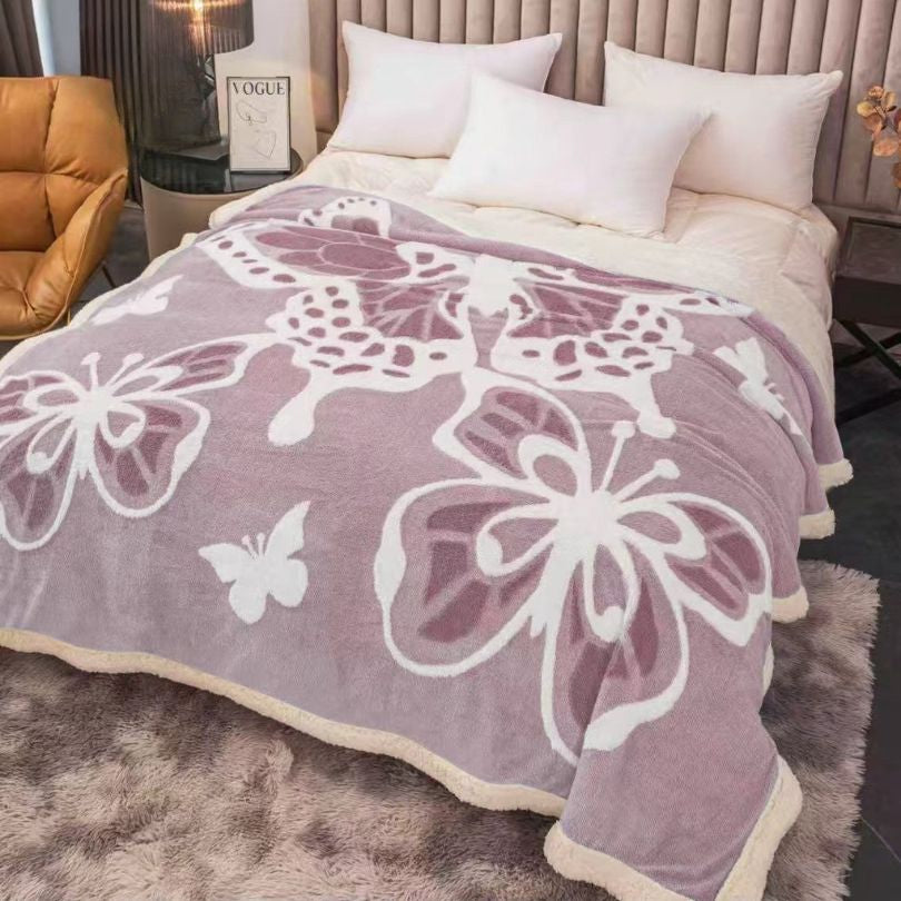 Patura blanita 3D, ultra pufoasa, design spectaculos si caldura maxima | 2638-S 
