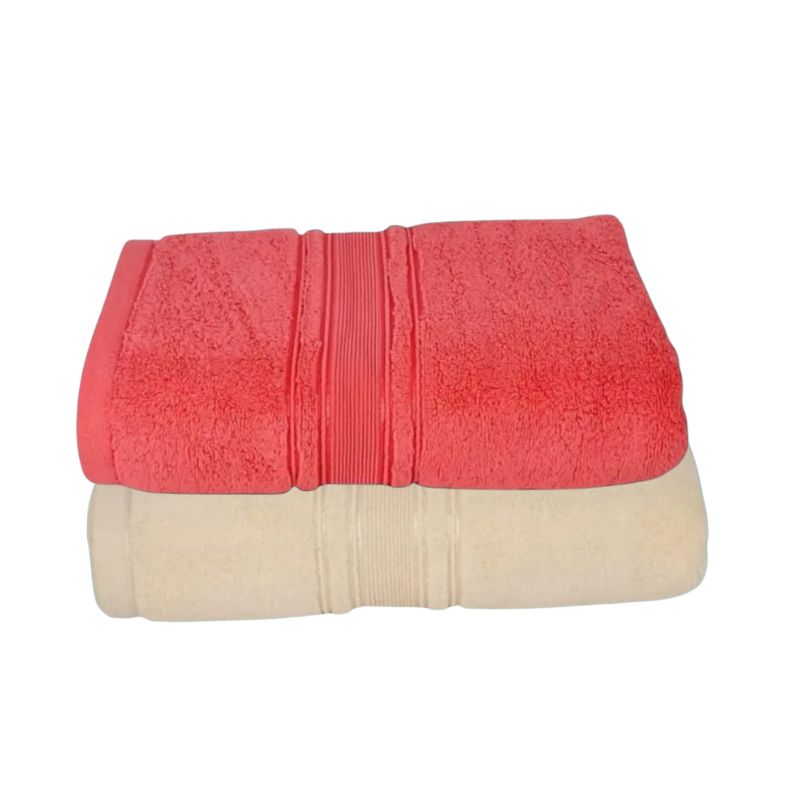 Set 2 prosoape pufoase de lux, alb, 100% bumbac pieptanat, 650 g/mp | 0485-PK