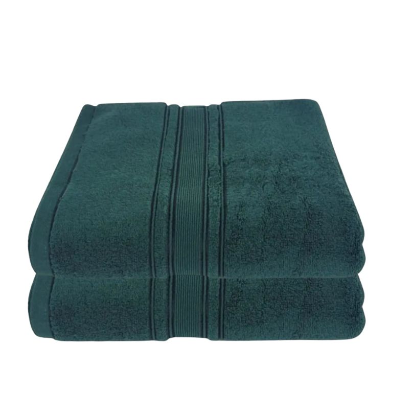 Set 2 prosoape pufoase de lux, alb, 100% bumbac pieptanat, 650 g/mp | 0492-PK