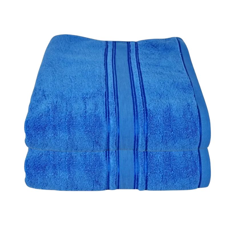 Set 2 prosoape pufoase de lux, alb, 100% bumbac pieptanat, 650 g/mp | 0501-PK