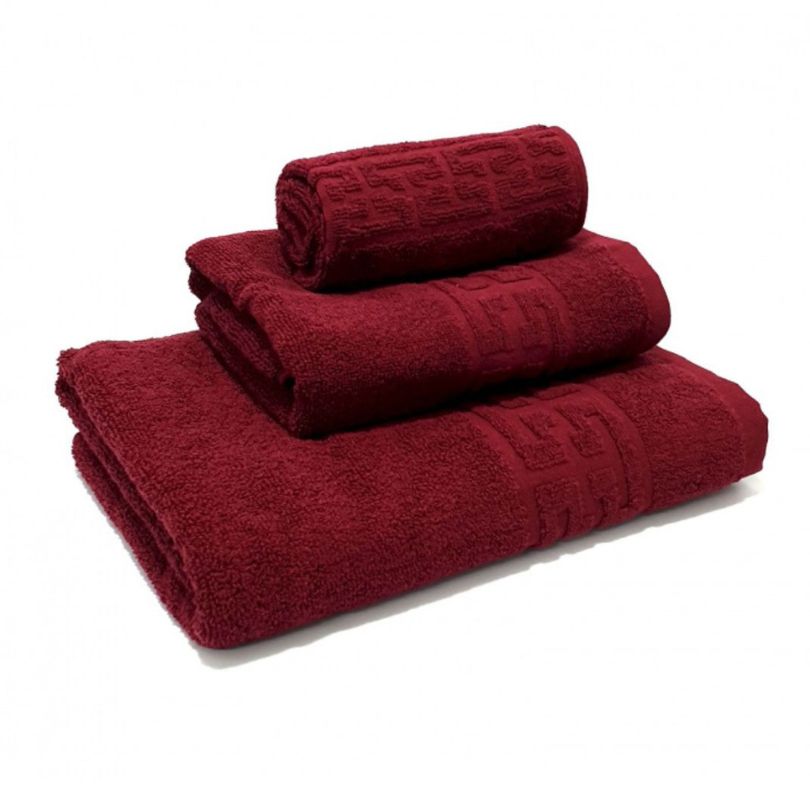 Set 3 prosoape – 1 mic, 1 mediu, 1 mare, bumbac 100%, 500 g/mp, model Greek | 0615-PK