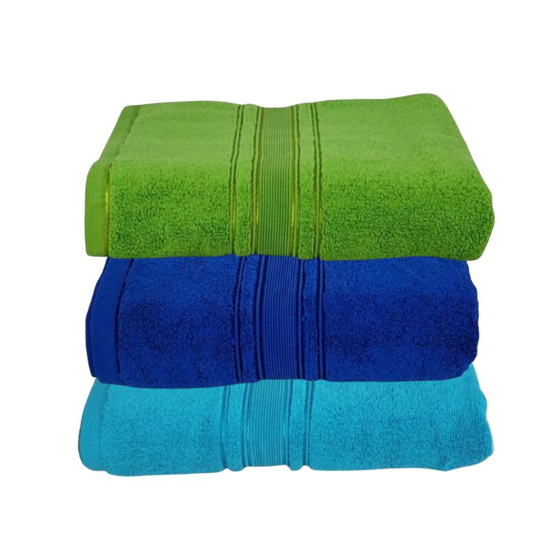 Set 3 prosoape pufoase de lux, alb, 100% bumbac pieptanat, 650 g/mp | 0503-PK