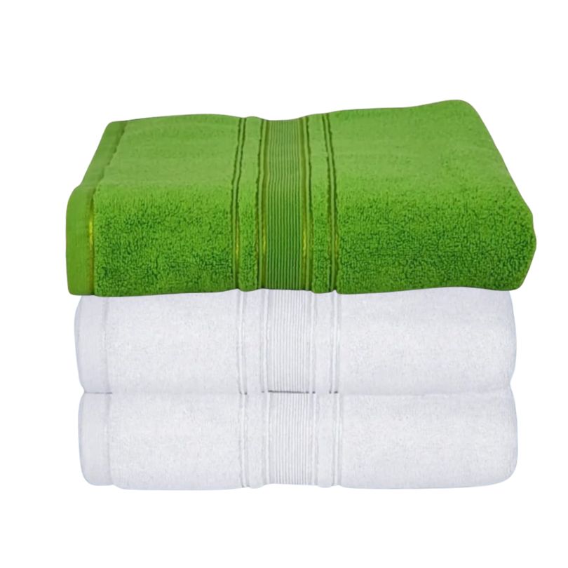 Set 3 prosoape pufoase de lux, alb, 100% bumbac pieptanat, 650 g/mp | 0504-PK