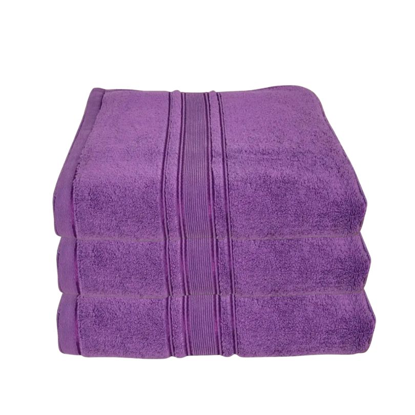 Set 3 prosoape pufoase de lux, alb, 100% bumbac pieptanat, 650 g/mp | 0506-PK