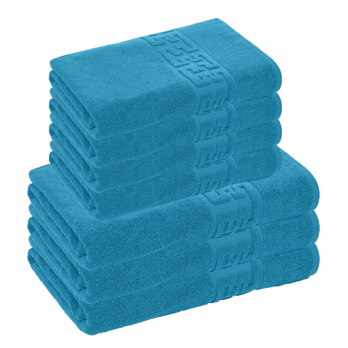 Set 7 prosoape Greek, bumbac 100%, 500 g/mp, ultra moi și absorbante | 0935-PK 