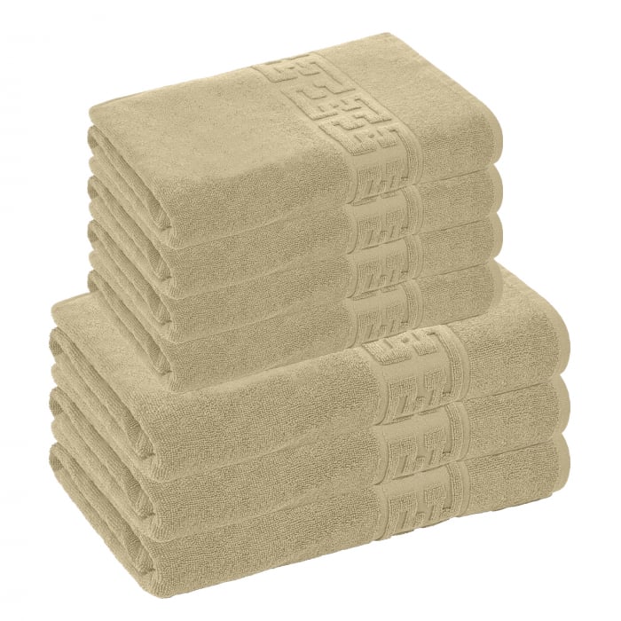 Set 7 prosoape Greek, bumbac 100%, 500 g/mp, ultra moi și absorbante | 0936-PK