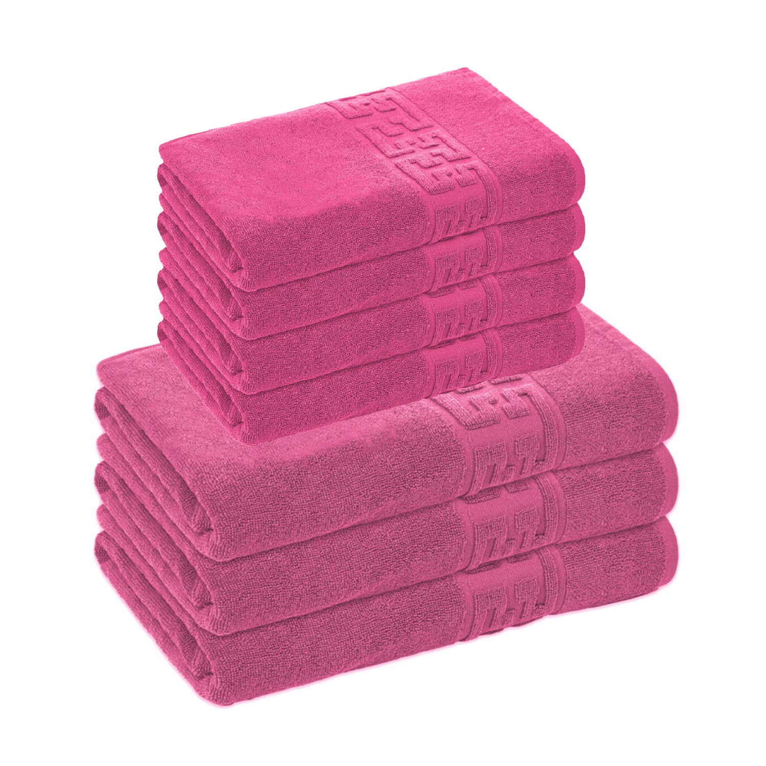 Set 7 prosoape Greek, bumbac 100%, 500 g/mp, ultra moi și absorbante | 0944-PK 