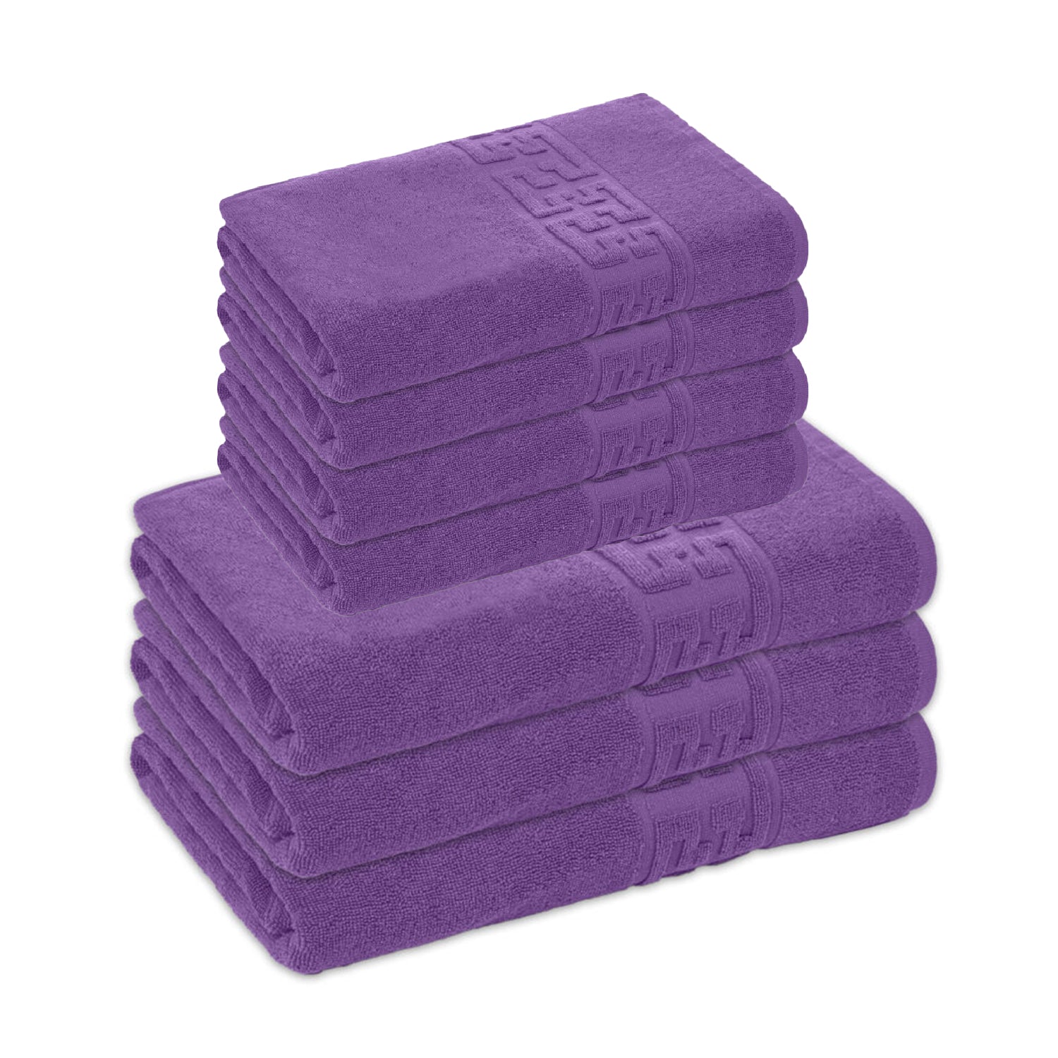 Set 7 prosoape Greek, bumbac 100%, 500 g/mp, ultra moi și absorbante | 0946-PK