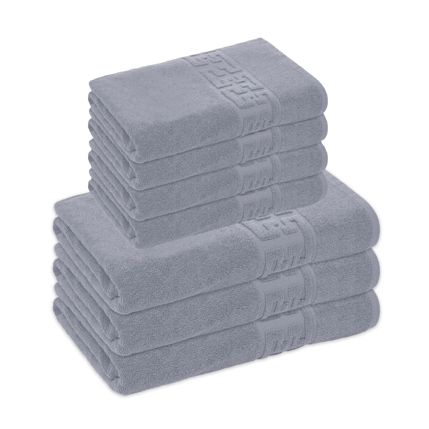 Set 7 prosoape Greek, bumbac 100%, 500 g/mp, ultra moi și absorbante | 0948-PK