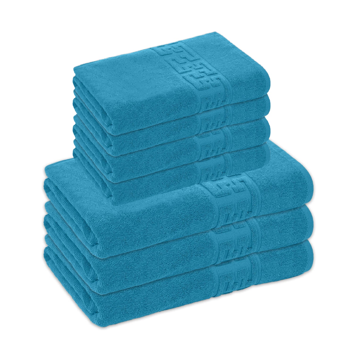 Set 7 prosoape Greek, bumbac 100%, 500 g/mp, ultra moi și absorbante | 0953-PK