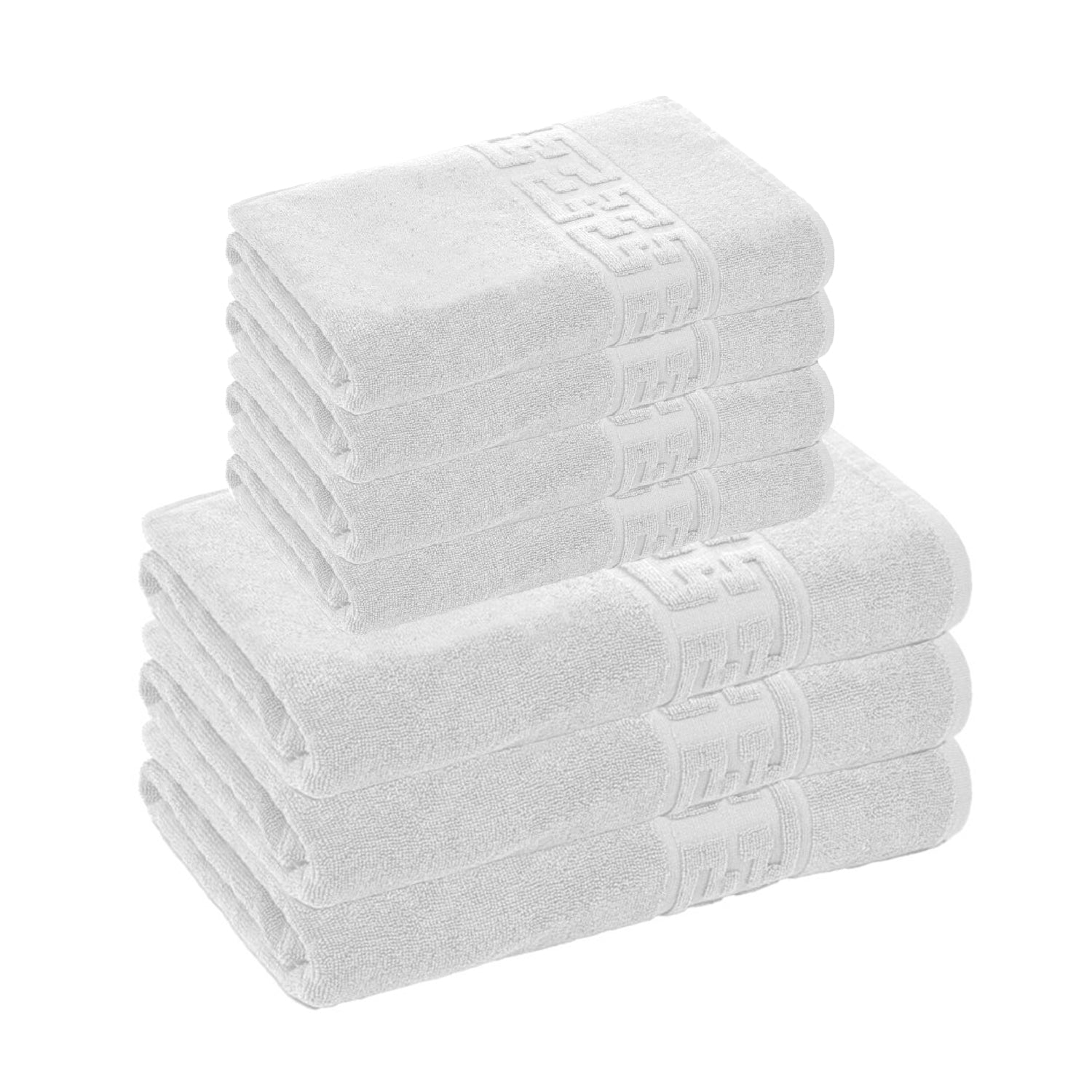 Set 7 prosoape Greek, bumbac 100%, 500 g/mp, ultra moi și absorbante | 0954-PK