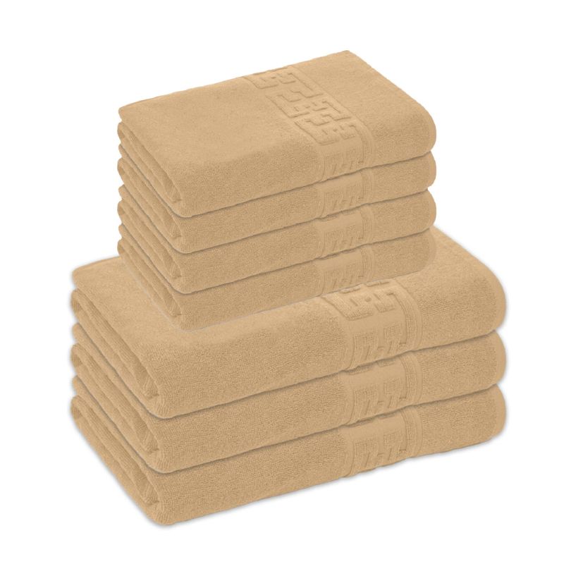 Set 7 prosoape Greek, bumbac 100%, 500 g/mp, ultra moi și absorbante | 0959-PK