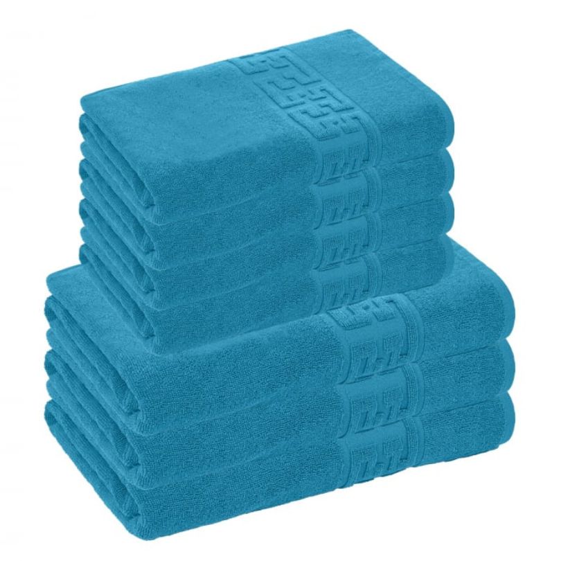 Set 7 prosoape Greek, bumbac 100%, 500 g/mp, ultra moi și absorbante | 0967-PK