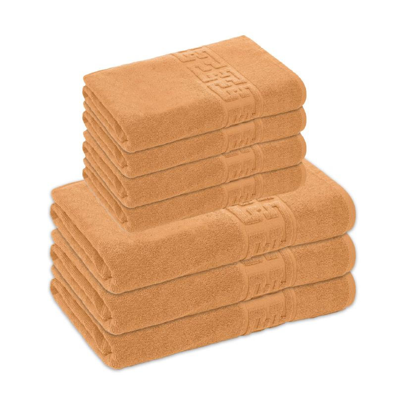 Set 7 prosoape Greek, bumbac 100%, 500 g/mp, ultra moi și absorbante | 0975-PK