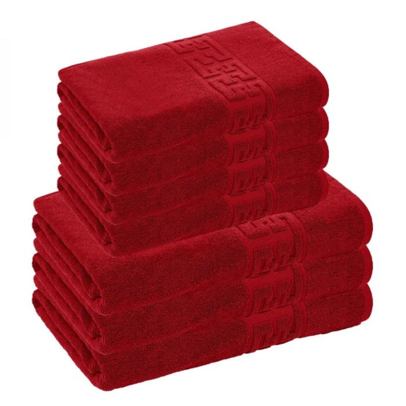 Set 7 prosoape Greek, bumbac 100%, 500 g/mp, ultra moi și absorbante | 0977-PK