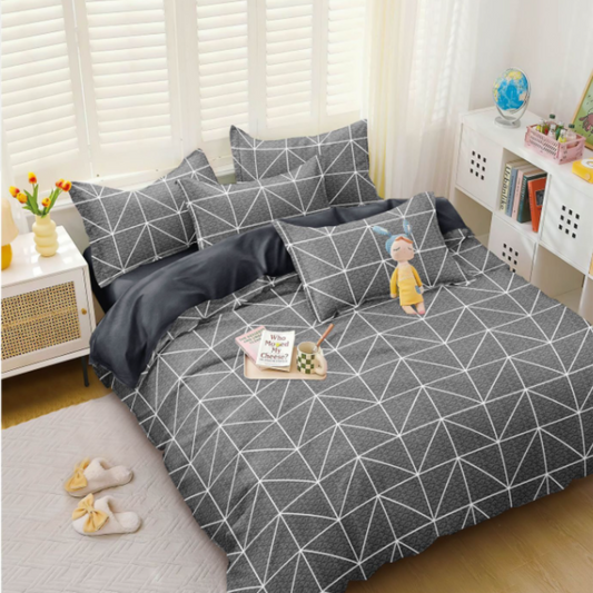 Set lenjerie de pat bumbac satinat 4 piese – Design rafinat și textură delicată, Cod 0002-S