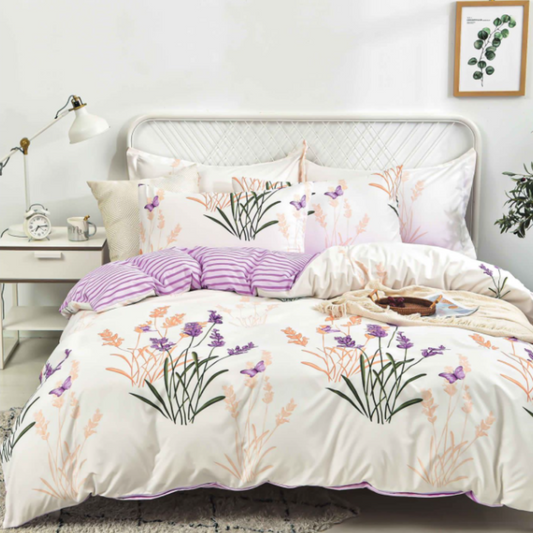 Set lenjerie de pat bumbac satinat 4 piese – Design rafinat și textură delicată, Cod 0015-S