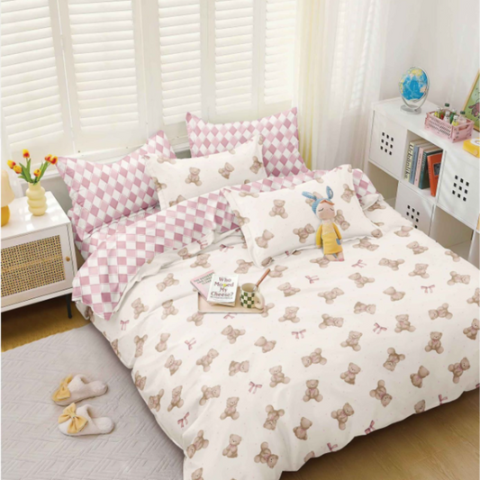 Set lenjerie de pat bumbac satinat 4 piese – Design rafinat și textură delicată, Cod 0016-S