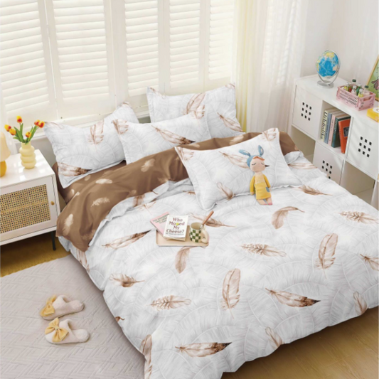 Set lenjerie de pat bumbac satinat 4 piese – Design rafinat și textură delicată, Cod 0018-S