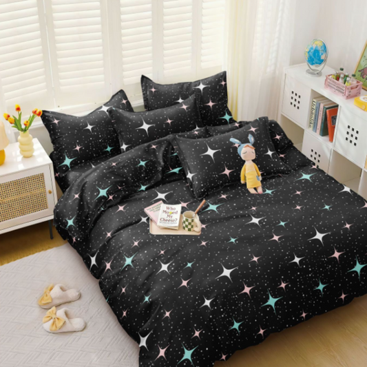 Set lenjerie de pat bumbac satinat 4 piese – Design rafinat și textură delicată, Cod 0023-S