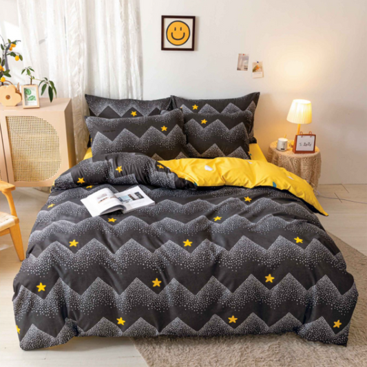 Set lenjerie de pat bumbac satinat 4 piese – Design rafinat și textură delicată, Cod 0025-S