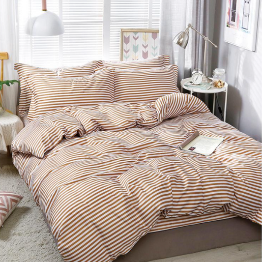 Set lenjerie de pat bumbac satinat 4 piese – Design rafinat și textură delicată, Cod 0036-S