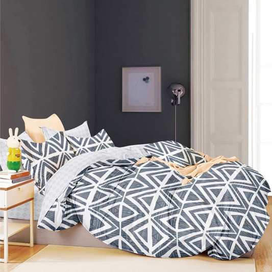 Set lenjerie de pat bumbac satinat 4 piese – Design rafinat și textură delicată, Cod 0038-S