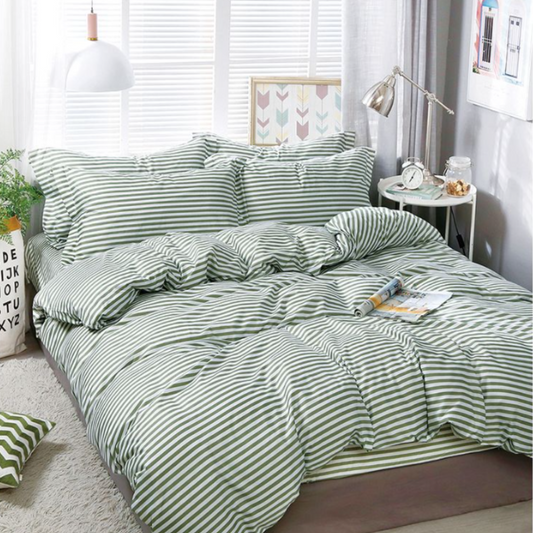 Set lenjerie de pat bumbac satinat 4 piese – Design rafinat și textură delicată, Cod 0039-S