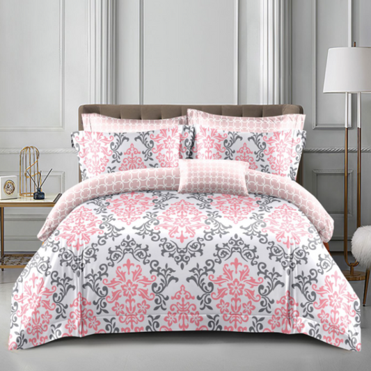 Set lenjerie de pat bumbac satinat 4 piese – Design rafinat și textură delicată, Cod 0042-S