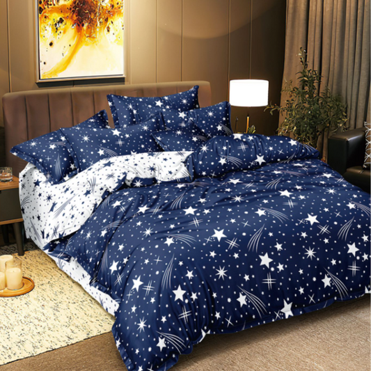 Set lenjerie de pat bumbac satinat 4 piese – Design rafinat și textura delicata, Cod 0061-S