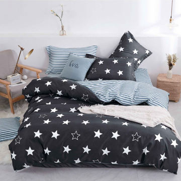 Set lenjerie de pat bumbac satinat 4 piese cu elastic – Design rafinat și textura delicata, Cod 0459-S