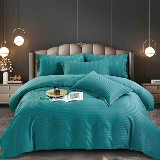 Set lenjerie de pat damasc 1 persoană – Calitate superioară, 100% bumbac, Cod 0586-J