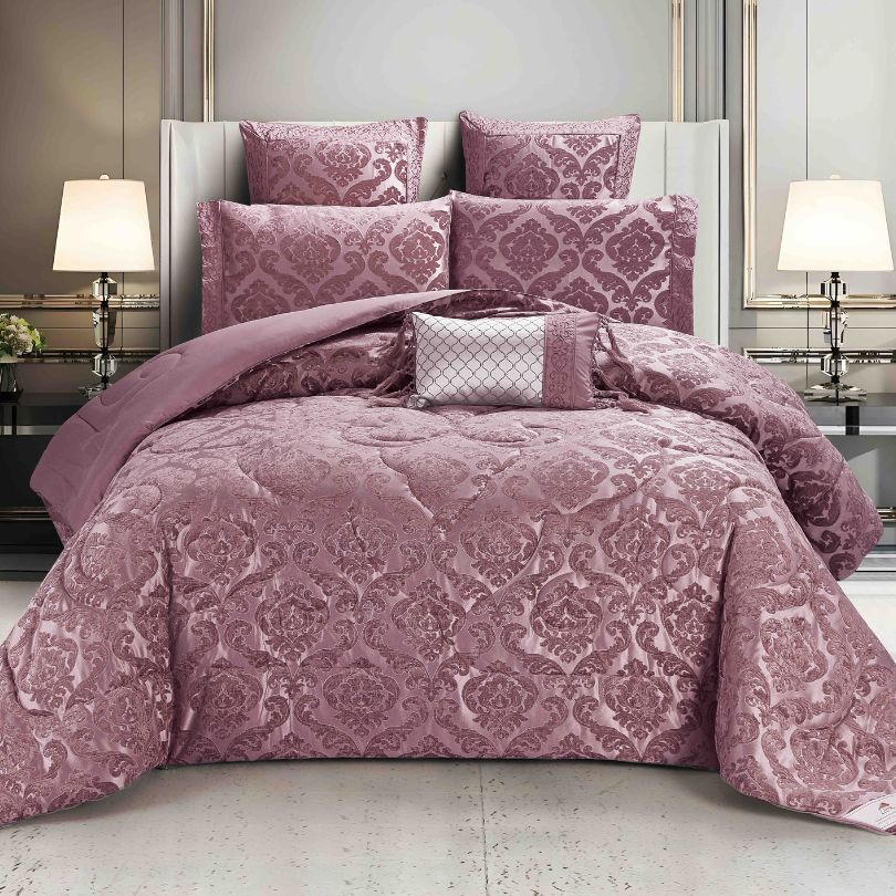 Set pilota de pat Jacquard, 7 piese, eleganta si confort premium pentru dormitor  | 2242-J 