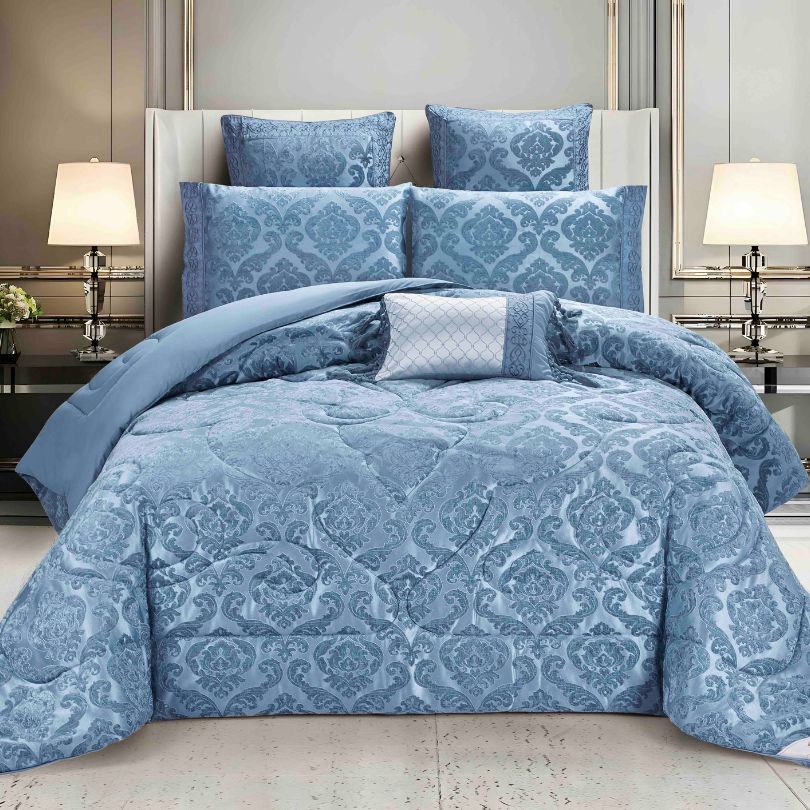 Set pilota de pat Jacquard, 7 piese, eleganta si confort premium pentru dormitor  | 2244-J 